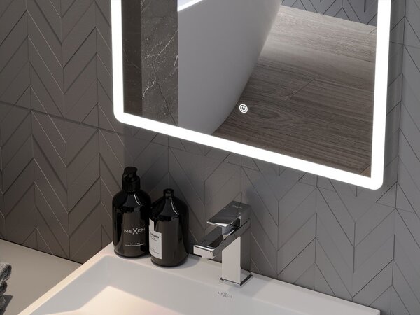 Mexen Navia osvijetljeno kupaonsko ogledalo 60 x 80 cm, LED 6000K, protiv magle - 9803-060-080-611-00