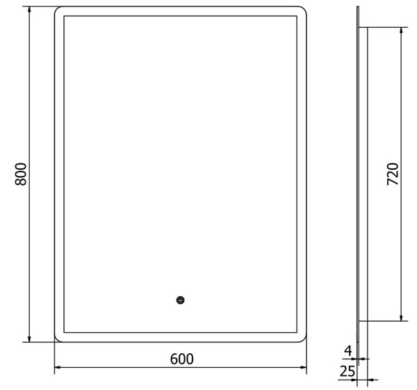 Mexen Navia osvijetljeno kupaonsko ogledalo 60 x 80 cm, LED 6000K, protiv magle - 9803-060-080-611-00