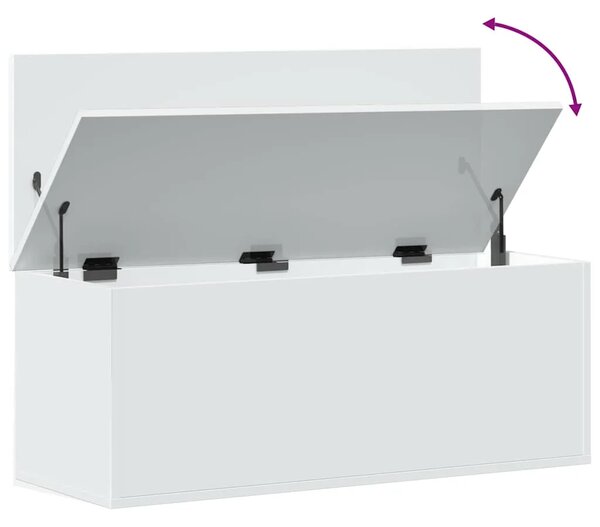 Kutija za pohranu bijela 90 x 35 x 35 cm od konstruiranog drva - Bijela 90 x 35 x 35 cm 1 Bijela