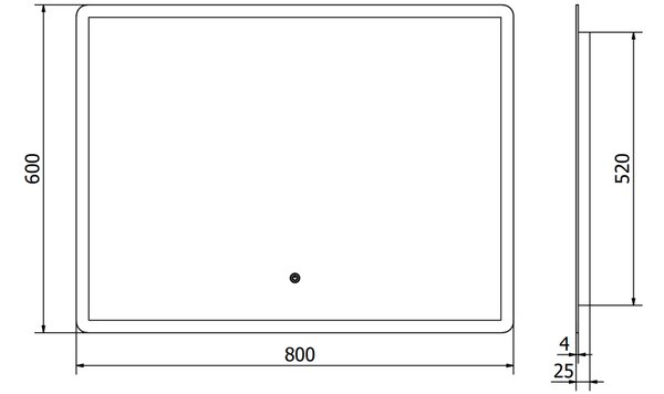 Mexen Navia osvijetljeno kupaonsko ogledalo 80 x 60 cm, LED 6000K, antipara - 9803-080-060-611-00