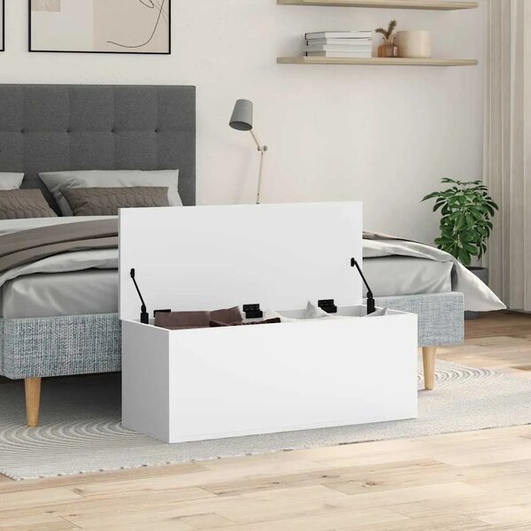 Kutija za pohranu bijela 90 x 35 x 35 cm od konstruiranog drva - Bijela 90 x 35 x 35 cm 1 Bijela
