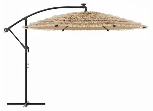 Vrtni suncobran LED s čeličnom šipkom smeđi 269x269x235 cm - 269 x 269 x 235 cm 1 269 x 269 x 235 cm