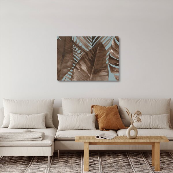 Staklena slika - Palmino lišće, akvarel (70x50 cm)