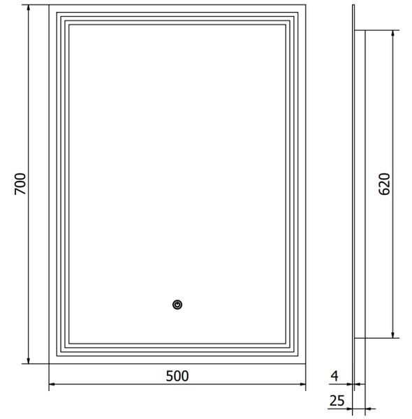 Mexen Taco osvijetljeno kupaonsko ogledalo 50 x 70 cm, LED 6000K, protiv magljenja - 9805-050-070-611-00