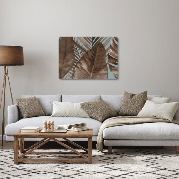 Staklena slika - Palmino lišće, akvarel (70x50 cm)