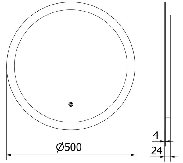 Mexen Oro osvijetljeno okruglo kupaonsko ogledalo, 50 cm, LED 6000K, protiv zamagljivanja - 9824-050-050-611-00