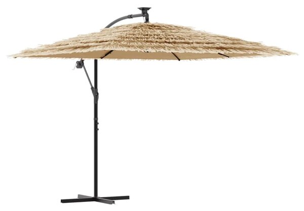 Vrtni suncobran LED s čeličnom šipkom smeđi 269x269x235 cm - 269 x 269 x 235 cm 1 269 x 269 x 235 cm