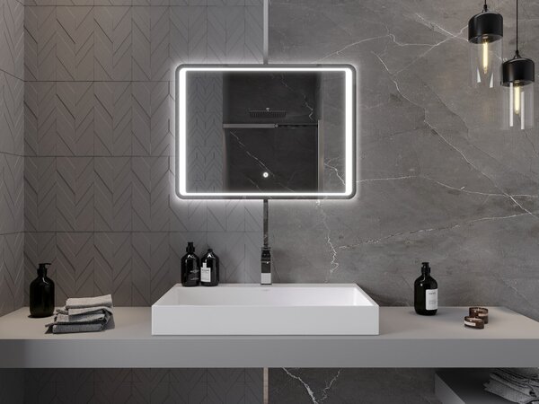 Mexen Zusa osvijetljeno kupaonsko ogledalo 80 x 60 cm, LED 6000K, protiv zamagljivanja - 9808-080-060-611-00
