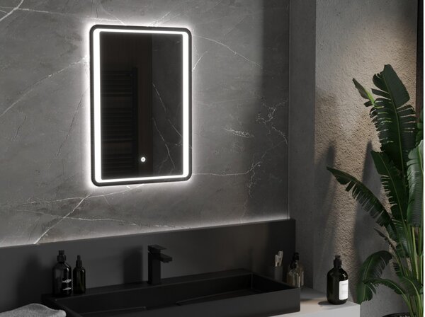 Mexen Zusa osvijetljeno kupaonsko ogledalo 50 x 70 cm, LED 6000K, protiv magljenja - 9808-050-070-611-00
