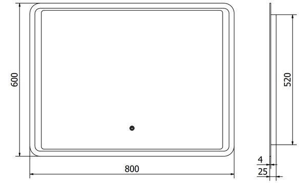 Mexen Zusa osvijetljeno kupaonsko ogledalo 80 x 60 cm, LED 6000K, protiv zamagljivanja - 9808-080-060-611-00