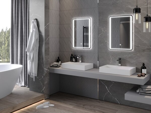 Mexen Zusa osvijetljeno kupaonsko ogledalo 50 x 70 cm, LED 6000K, protiv magljenja - 9808-050-070-611-00