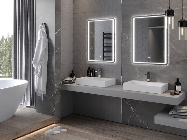 Mexen Zusa osvijetljeno kupaonsko ogledalo 60 x 80 cm, LED 6000K, protiv magle - 9808-060-080-611-00