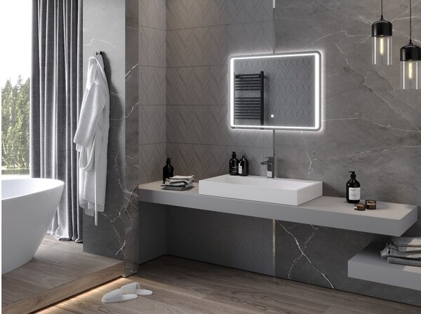 Mexen Zusa osvijetljeno kupaonsko ogledalo 80 x 60 cm, LED 6000K, protiv zamagljivanja - 9808-080-060-611-00