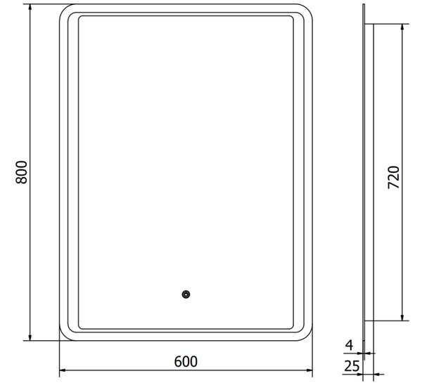 Mexen Zusa osvijetljeno kupaonsko ogledalo 60 x 80 cm, LED 6000K, protiv magle - 9808-060-080-611-00