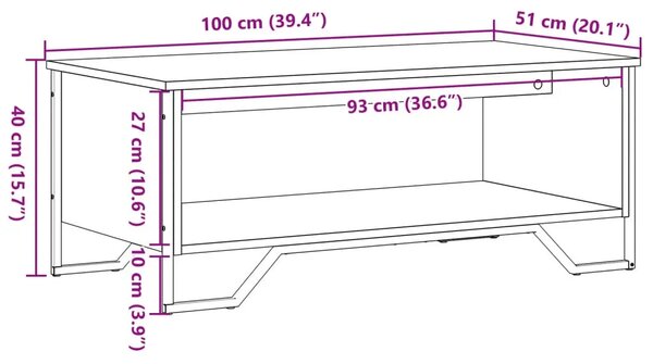 Stolić za kavu boja hrasta 100 x 51 x 40 cm konstruirano drvo - sonoma hrast 1 100 cm Sonoma hrast