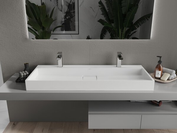 Mexen Ava umivaonik od lijevanog mramora 2/O 120 x 46 cm, bijela - 23011202