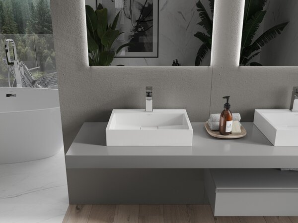 Mexen Ava umivaonik nadgradni od konglomerata 1/O 50 x 38 cm, bijeli - 23015001