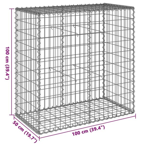 Gabion - Gabion ograde - Gabionska košara s poklopcem 100x50x100 cm pocinčano željezo - 100 x 50 x 100 cm 1 100 x 50 x 100 cm