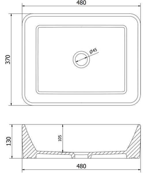Mexen Catia umivaonik na ploči 48 x 37 cm, bijeli - 21314800