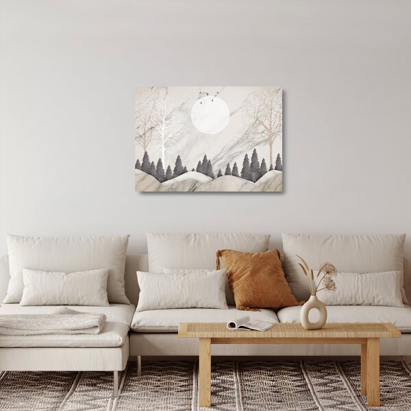 Staklena slika - Zimski pejzaž (70x50 cm)