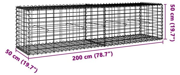 Gabion - Gabion ograde - Gabionska košara s poklopcem 200x50x50 cm od pocinčanog željeza - 200 x 50 x 50 cm 1 200 x 50 x 50 cm