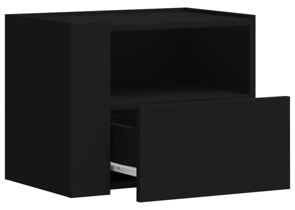 Zidni noćni ormarići 2 kom crni 45 x 30 x 35 cm - Crna 2 Crna 2