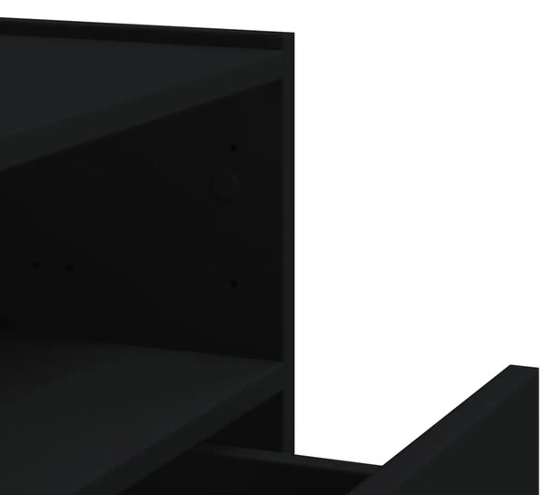 Zidni noćni ormarići 2 kom crni 45 x 30 x 35 cm - Crna 2 Crna 2