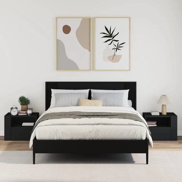 Zidni noćni ormarići 2 kom crni 45 x 30 x 35 cm - Crna 2 Crna 2