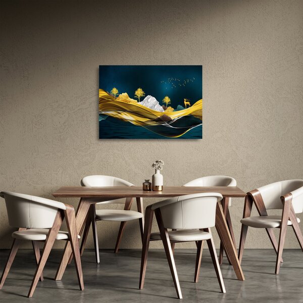Staklena slika - Jelen u prirodi (70x50 cm)
