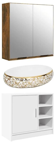 Ormarić za Lavabo - Umivaonik bijeli 63 x 29 x 55 cm konstruirano drvo - Bijela 63 x 29 x 55 cm 1 1