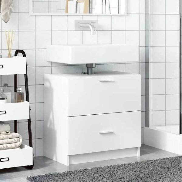 Ormarić za Lavabo - Umivaonik bijeli 59 x 37 x 59 cm konstruirano drvo - Bijela 59 x 37 x 59 cm 1 1