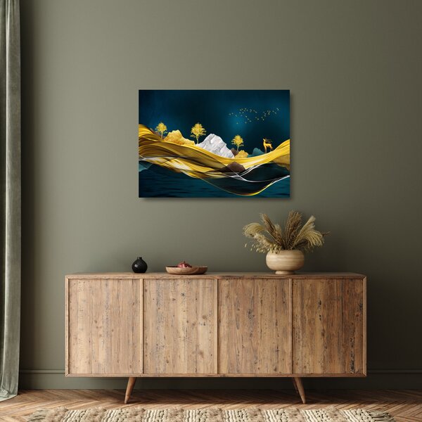 Staklena slika - Jelen u prirodi (70x50 cm)