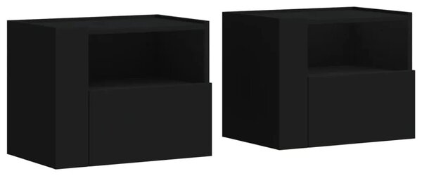 Zidni noćni ormarići 2 kom crni 45 x 30 x 35 cm - Crna 2 Crna 2