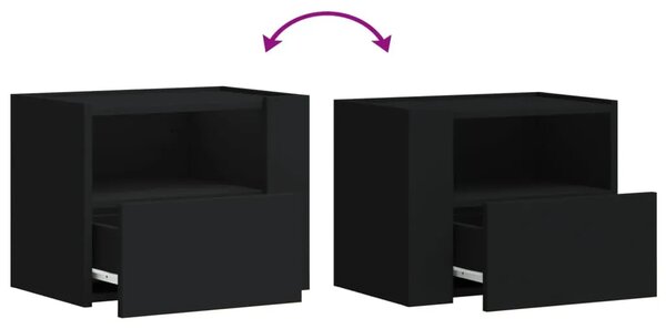 Zidni noćni ormarići 2 kom crni 45 x 30 x 35 cm - Crna 2 Crna 2
