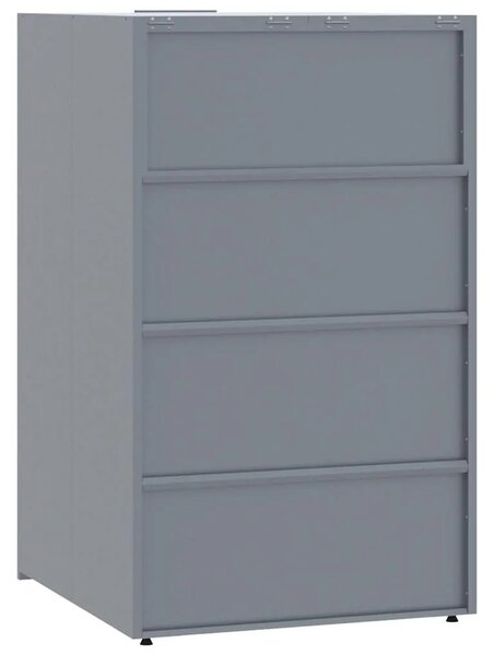 Spremište za jednu kantu za otpad siva 69 x 79 x 117 cm čelično - Siva poklopac s plinskim podizanjem 1 1