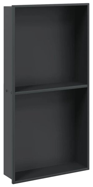 Niša za tuš mat crna 32x62x9 cm nehrđajući čelik - Crna Crna