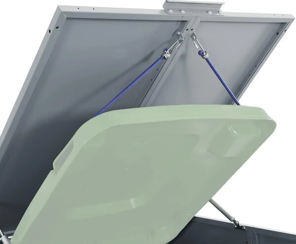 Spremište za jednu kantu za otpad siva 69 x 79 x 117 cm čelično - Siva poklopac s plinskim podizanjem 1 1