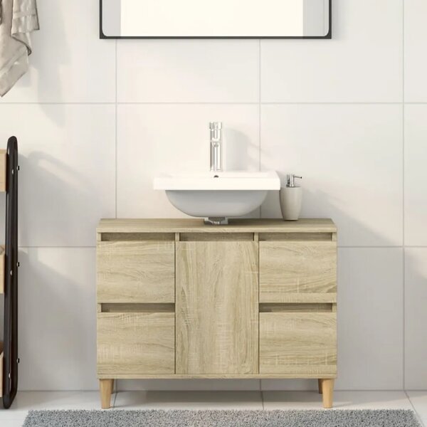 Ormarić za Lavabo - Umivaonik boja hrasta sonome 80 x 33 x 60 cm drveni - sonoma hrast 1 Sonoma hrast