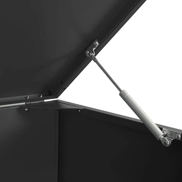 Spremište za 4 kante za otpad crno 276 x 79 x 117 cm čelično - Crna poklopac s plinskim podizanjem 4 1