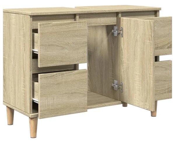 Ormarić za Lavabo - Umivaonik boja hrasta sonome 80 x 33 x 60 cm drveni - sonoma hrast 1 Sonoma hrast