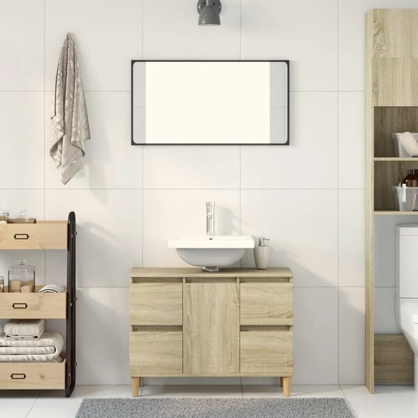 Ormarić za Lavabo - Umivaonik boja hrasta sonome 80 x 33 x 60 cm drveni - sonoma hrast 1 Sonoma hrast