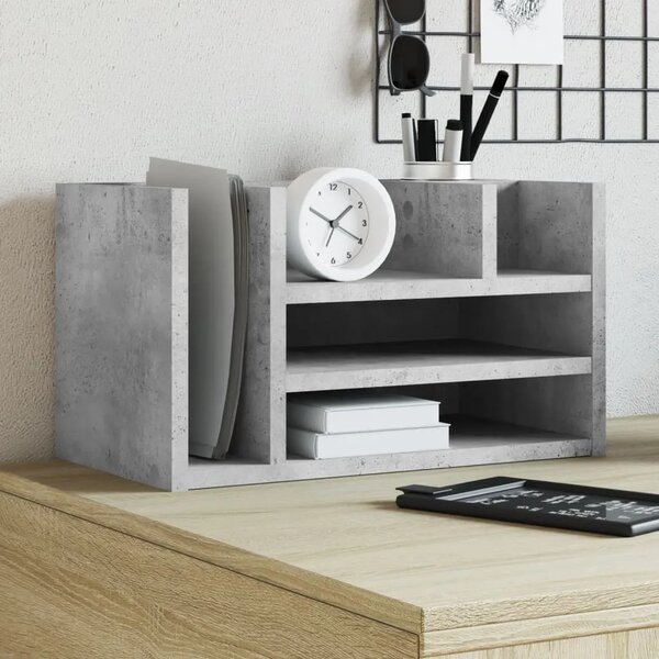 Organizator za stol boja hrasta 44 5x24x25 cm konstruirano drvo - Beton siva Beton siva