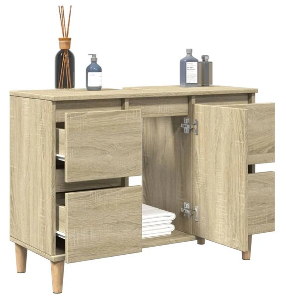Ormarić za Lavabo - Umivaonik boja hrasta sonome 80 x 33 x 60 cm drveni - sonoma hrast 1 Sonoma hrast