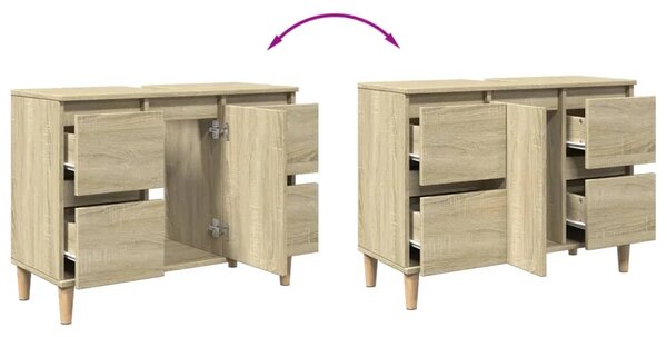 Ormarić za Lavabo - Umivaonik boja hrasta sonome 80 x 33 x 60 cm drveni - sonoma hrast 1 Sonoma hrast