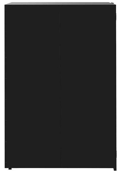 Spremište za 3 kante za otpad crno 207 x 79 x 117 cm čelično - Crna poklopac s plinskim podizanjem 3 1