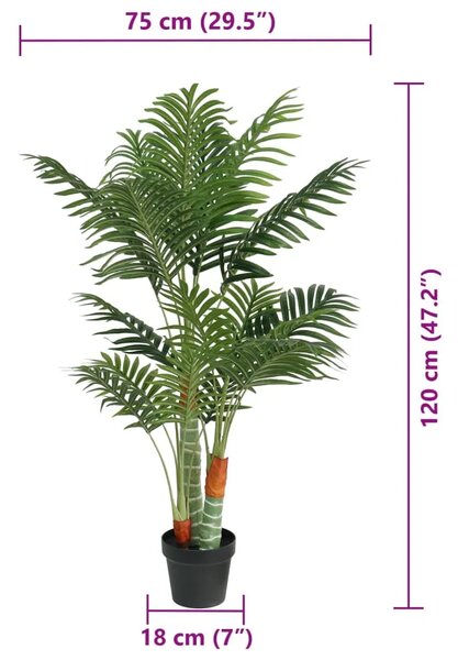Umjetna palma s 3 debla zelena 120 cm PP - 120 cm 120 cm
