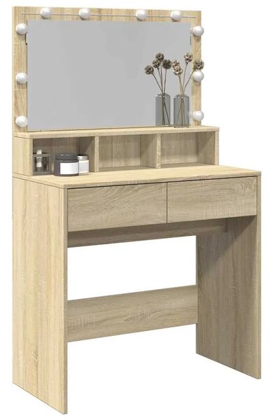 Toaletni stolić s LED svjetlima boja hrasta 80x41x134 5 cm - sonoma hrast 1 Sonoma hrast
