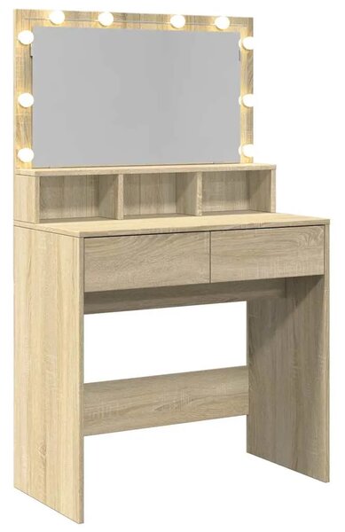 Toaletni stolić s LED svjetlima boja hrasta 80x41x134 5 cm - sonoma hrast 1 Sonoma hrast