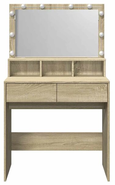 Toaletni stolić s LED svjetlima boja hrasta 80x41x134 5 cm - sonoma hrast 1 Sonoma hrast