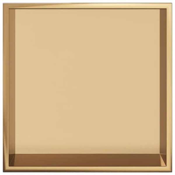 Niša za tuš boje poliranog zlata 32x32x9 cm nehrđajući čelik - Zlatno Zlatno